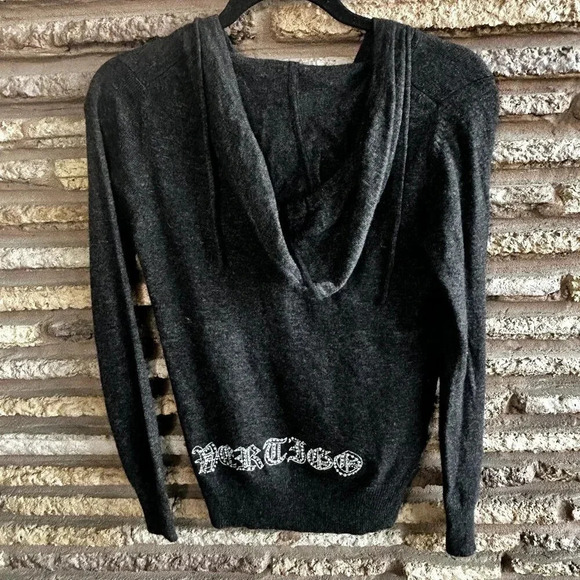 Vertigo Paris Gray Wool Angora Cashmere Blend Hoodie Sweater Size Small - Picture 1 of 9